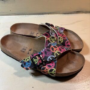 Colorful Peace Sign Women's Sandals W10